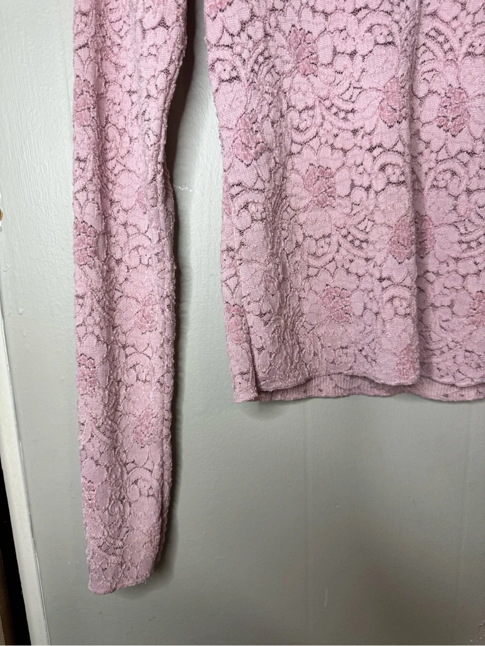 Free People Cloud Ride Notch Neck Long-Sleeve Top Fairy Coquette Size XL